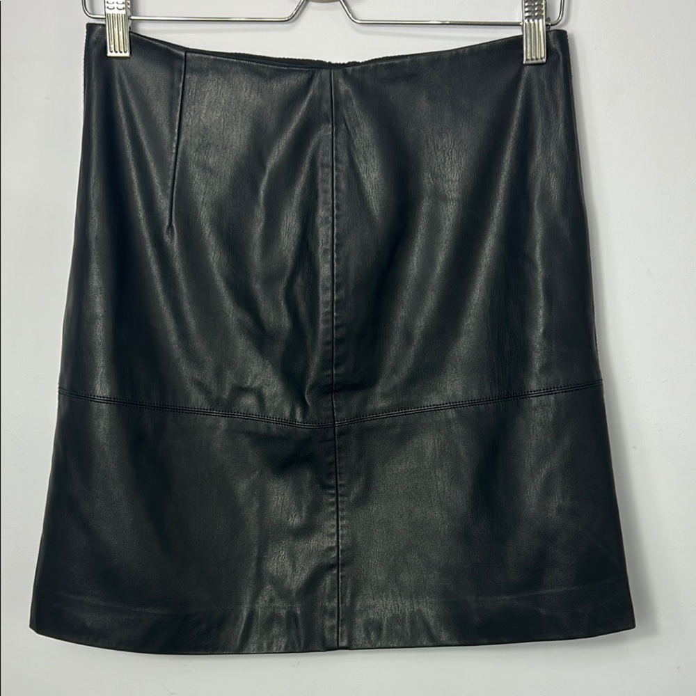 Sleek Black Faux Leather Mini Skirt